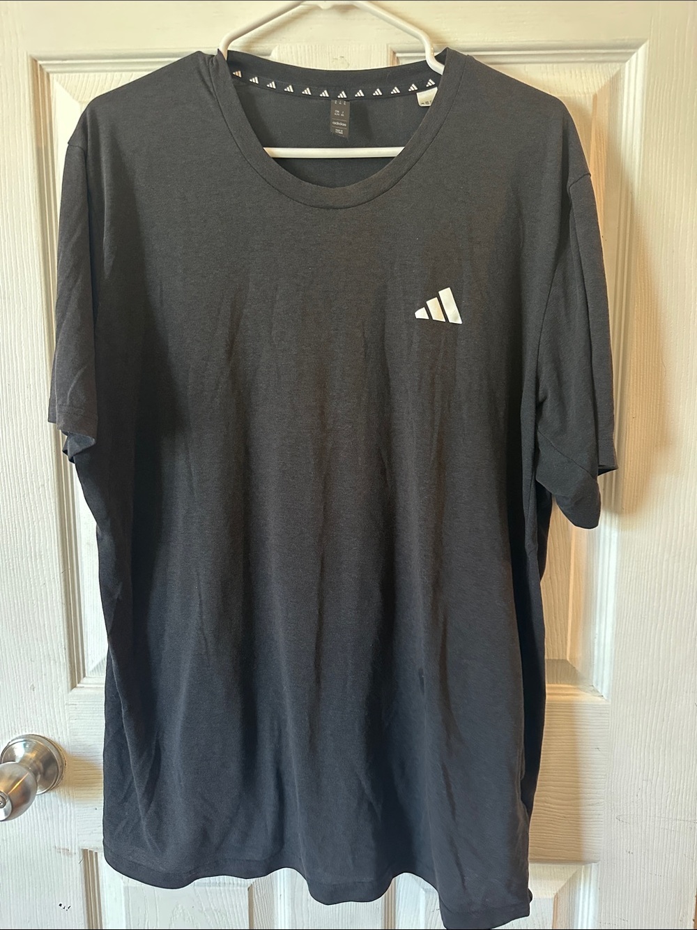 adidas Black Short Sleeve Tee with White Logo